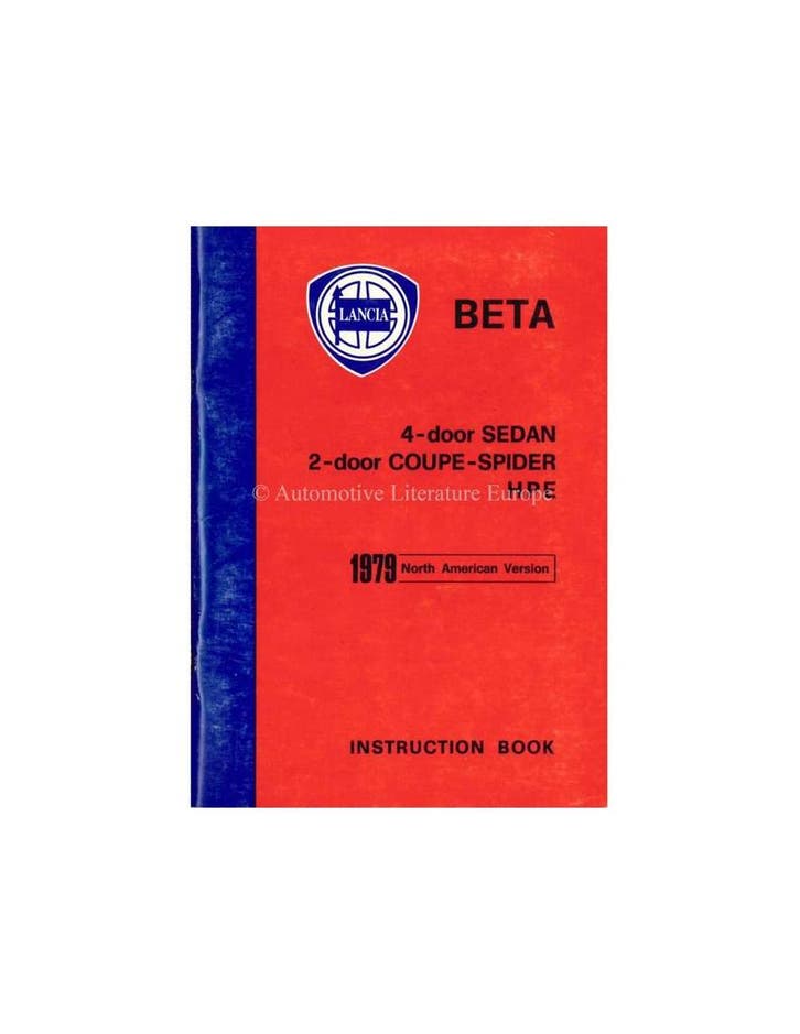 1979 LANCIA BETA INSTRUCTIEBOEKJE ENGELS (USA), Autos : Divers, Modes d'emploi & Notices d'utilisation, Enlèvement ou Envoi