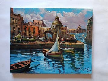 Marino Faliero (1948) - Darsena di Pozzuoli (costa flegrea), Antiek en Kunst