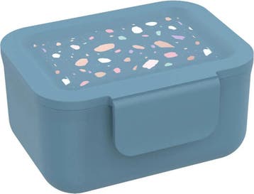 Blauwe Terrazzo Snackbox - Klein, Huis en Inrichting, Keuken | Tupperware, Verzenden, Nieuw