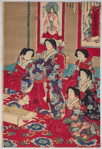Chikanobu • Keizerlijke zijdeproductie aan het hof • Japanse