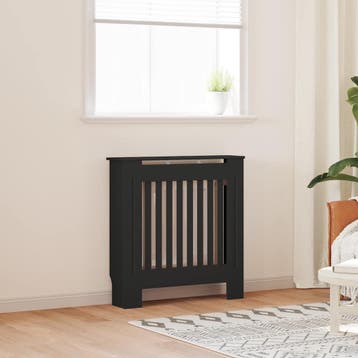 vidaXL Radiatorombouw 78 cm bewerkt hout zwart, Verzenden, Nieuw