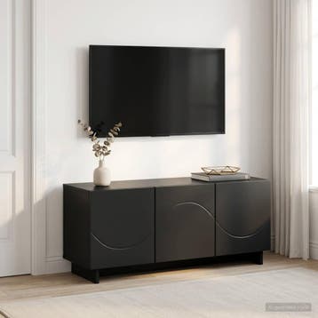 vidaXL TV-meubel 90 x 34,5 x 40 cm Zwart Bewerkt hout, Huis en Inrichting, Verzenden, Nieuw