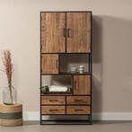 Vakkenkast Mangohout Lowen 90 cm, Verzenden, Nieuw, Overige houtsoorten, Industriële meubels