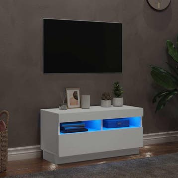 vidaXL Tv-meubel met LED-verlichting 80x35x40 cm wit, Verzenden