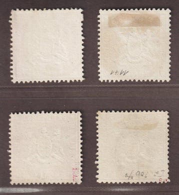 Württemberg 1860 - Württemberg 16-19 x, wapens 1-9 Kr. dik, Gestempeld