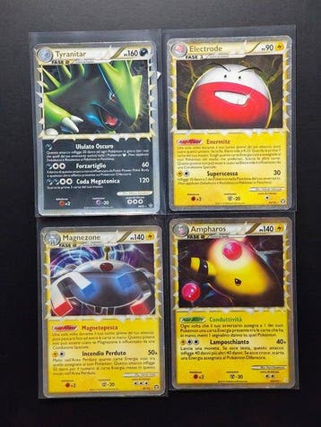Pokémon - 4 Card - Ampharos Prime Cosmo Holo - Tyranithar, Nieuw