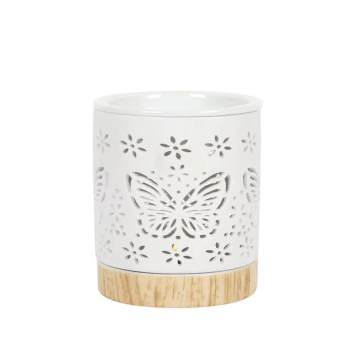 Aroma-oliebrander Wit Uitgesneden Vlinder, Sports & Fitness, Produits de santé, Wellness & Bien-être, Enlèvement ou Envoi