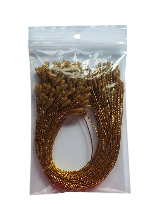 100 labeltouwtjes -  kerstbalhaakje - GOUD (Leuke extras), Bijoux, Sacs & Beauté, Bracelets à breloques, Enlèvement ou Envoi