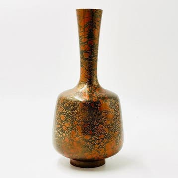 Vaas - Brons, verguld met goud, hoogte 25 cm - Japan -