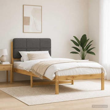 vidaXL Bedframe met gestoffeerd hoofdbord Whitewash en, Verzenden