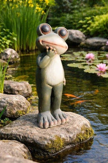 Statue, 58 cm high garden statue frog - 58 cm - polyrésine
