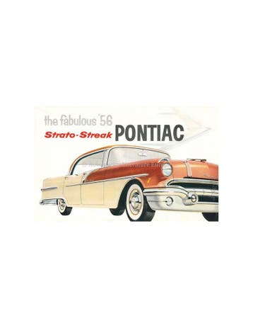 1956 PONTIAC STRATO-STREAK V8 PROGRAMMA BROCHURE ENGELS
