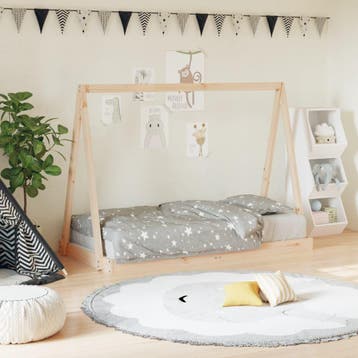 vidaXL Kinderbedframe 80x160 cm massief grenenhout, Verzenden, Nieuw