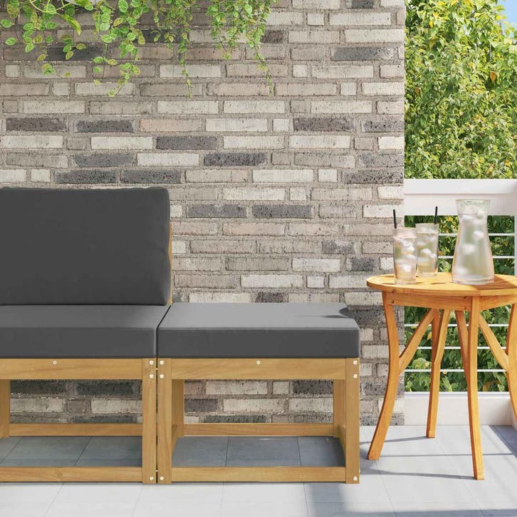 vidaXL Outdoor Hocker Massief Acacia Hout Wit, Tuin en Terras, Tuinsets en Loungesets, Nieuw, Verzenden