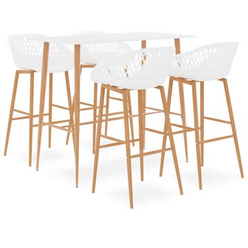 vidaXL 5-delige Barset wit, Verzenden, Nieuw
