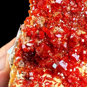 vanadinite prachtige groep kristallen die perfect zeshoekig, Verzamelen, Mineralen en Fossielen