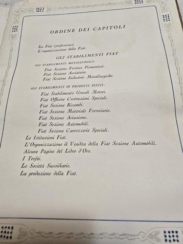 FIAT archivio - La FIAT e la sua complessa organizzazione -