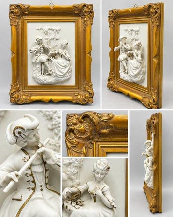 Reliëf, Porseleinen wandreliëf ‘Alt Meissen Art’ –