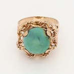 Bague - 14 carats Or rose Jade