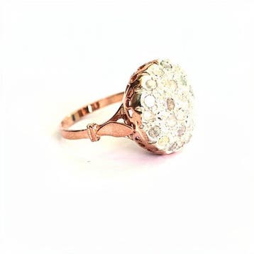 Zonder minimumprijs - Ring - 9 kt. Roségoud, Zilver Diamant, Nieuw