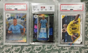 Lotto 3 Carte Erling Haaland Topps Chrome + Bellingham Duo