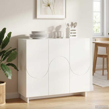 vidaXL Dressoir Hoogglans Wit 85,5 x 31 x 75 cm Bewerkt hout, Verzenden, Nieuw