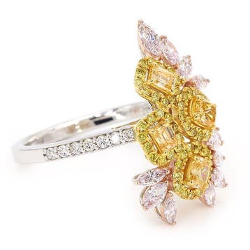 Zonder minimumprijs - Statement ring - 18 karaat Witgoud -