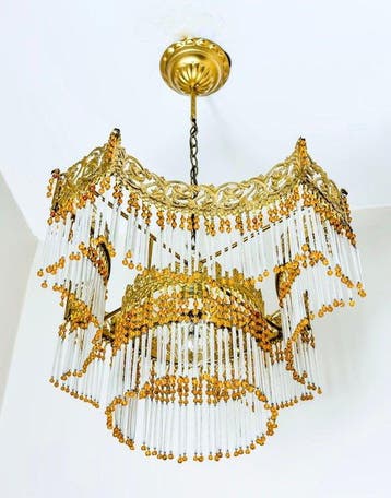 Plafondlamp - Glas, Messing