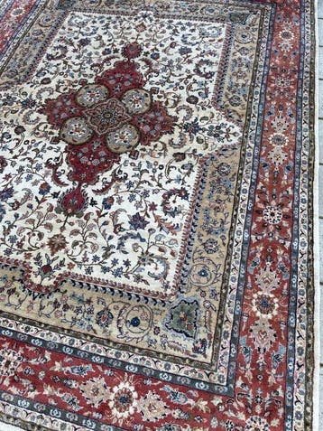 Indo Isfahan - NETTOYÉ - noué à la main - laine - tapis, Nieuw