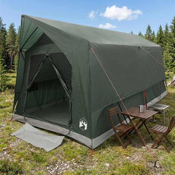 vidaXL Tunneltent 8-persoons Legergroen Polyester en Staal, Verzenden