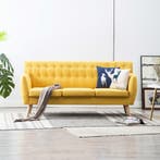 vidaXL Driezitsbank / zetel 172x70x82 cm stof geel, Huis en Inrichting, Zetels | Zetels, Verzenden, Nieuw