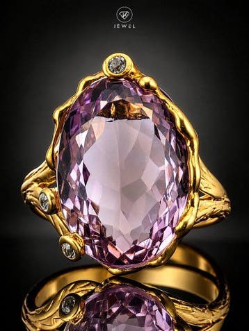 Sans prix de réserve - Bague Bague en améthyste violet clair, Nieuw