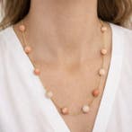 Halsketting - 18 karaat Geel goud - Koraal, Handtassen en Accessoires, Nieuw