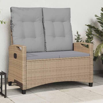 vidaXL Tuinbank met kussen Beige en Lichtgrijs 105 x 60 x, Verzenden, Nieuw