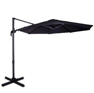 Zweefparasol Bardolino Ø300cm – Premium parasol | Zwart, Verzenden, Nieuw