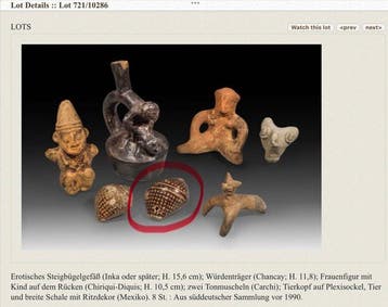Precolumbiaanse Nariño-cultuur aardewerk-schelpenhanger -, Verzamelen