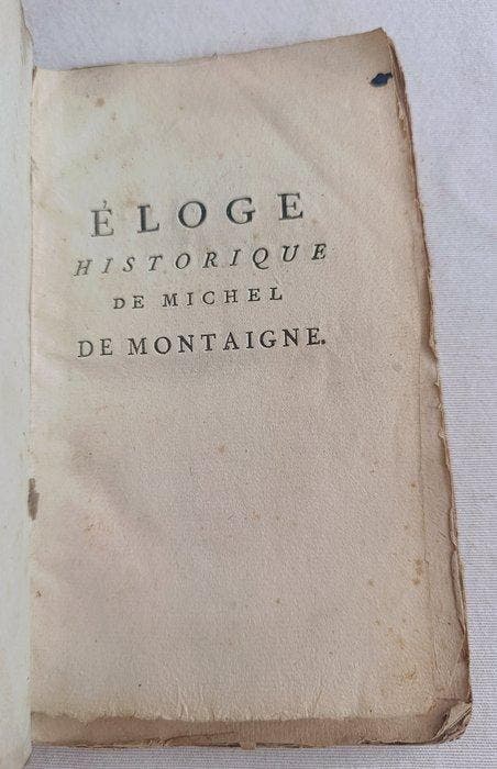 Devienne - Eloge historique de Michel de Montaigne, et, Antiek en Kunst, Antiek | Boeken en Manuscripten