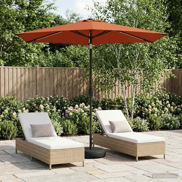 vidaXL Tuinhaard met LED-verlichting en basis 270 x 270 cm, Tuin en Terras, Parasols, Nieuw, Verzenden