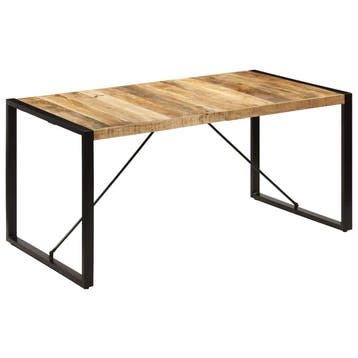 vidaXL Eettafel 160x80x75 cm massief mangohout, Verzenden, Nieuw