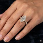 Bague - 18 carats Or jaune - 3.38ct. tw. Diamant (Cultivé en