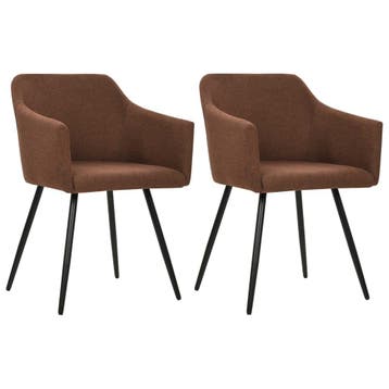 vidaXL Eetkamerstoelen 2 st stof bruin, Verzenden, Nieuw