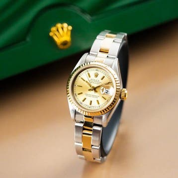 Rolex - Lady Datejust 26 18k Gold Flutted Bezel Stick Dial -, Bijoux, Sacs & Beauté