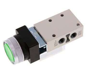 valve à bouton poussoir 3/2 G1/8 vert 0-8bar/0-112psi YPC, Verzenden