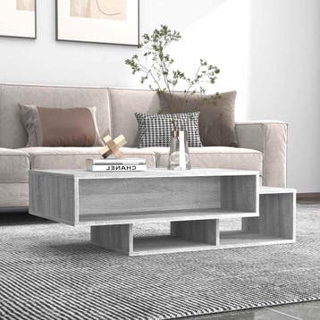 vidaXL Salontafel 105x55x32 cm bewerkt hout grijs sonoma, Huis en Inrichting, Verzenden, Nieuw