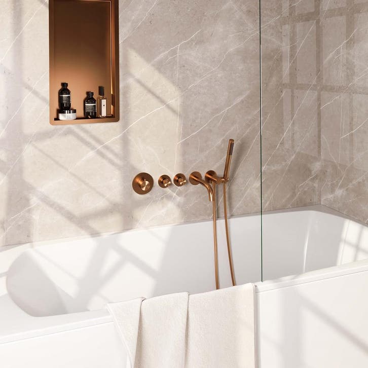 Inbouwthermostaatset Brauer Copper Incl Baduitloop en, Doe-het-zelf en Bouw, Sanitair, Kraan, Nieuw, Ophalen of Verzenden