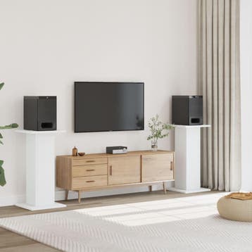 vidaXL Speakerstandaards 2 st 30x30x80 cm bewerkt hout wit, Verzenden