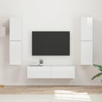 vidaXL Tv-meubelset 6 pcs Hoogglans wit Bewerkt hout, Huis en Inrichting, Verzenden, Nieuw