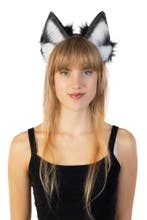 Haarband Furry Oortjes Zwart Grijs Wit Kat Poes Vos Diadeem, Ophalen of Verzenden