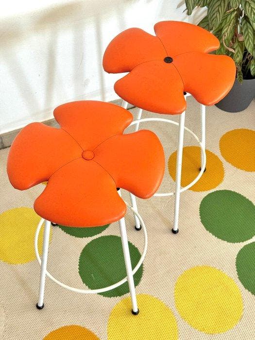 Effezeta - Clover - Kruk (2) - klaver - Metaal, Antiquités & Art, Antiquités | Meubles | Chaises & Canapés