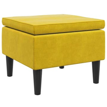 Fluwelen Kruk Geel - 56% korting | Retour deal (voetenbank), Huis en Inrichting, Verzenden, Zo goed als nieuw, 50 tot 75 cm, Hout
